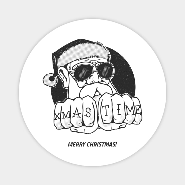 Christmas Time, Merry Christmas Santa Magnet by EquilibriumArt